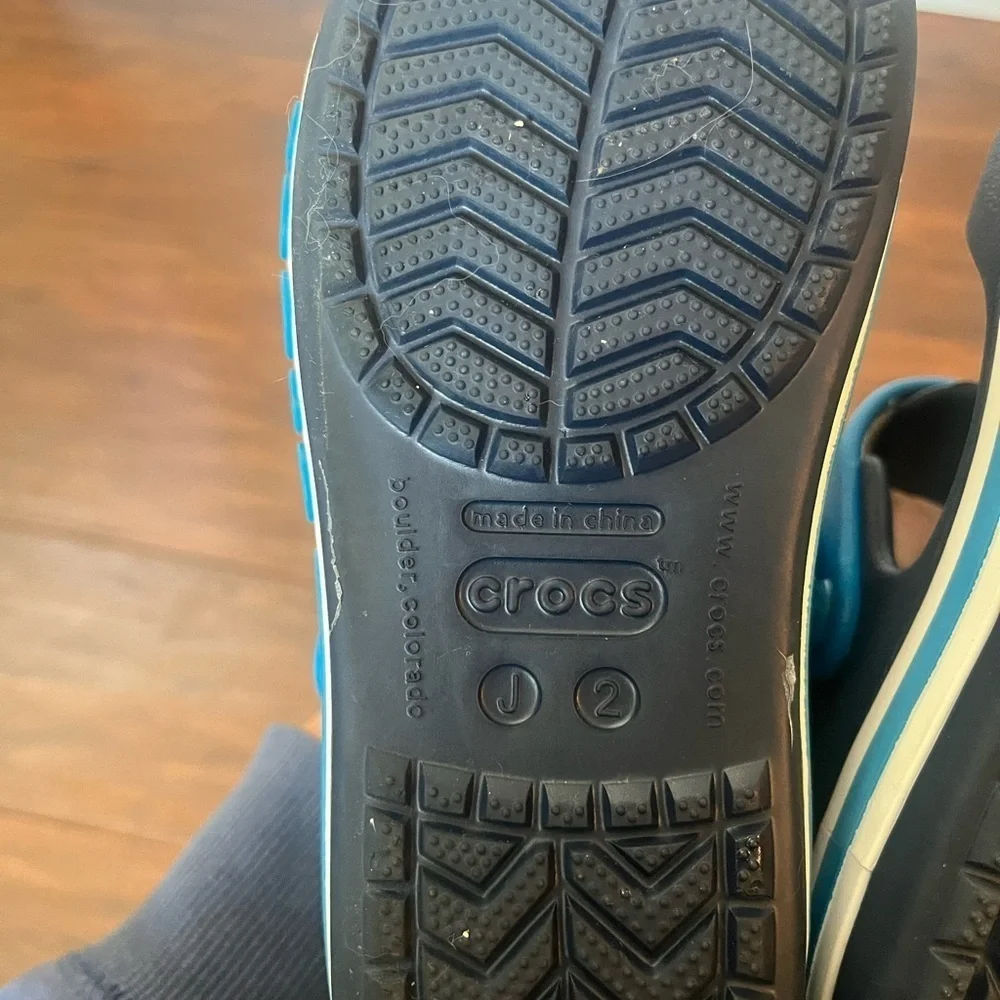 Crocband Baya Kids' Navy and Blue Sandals Size 2